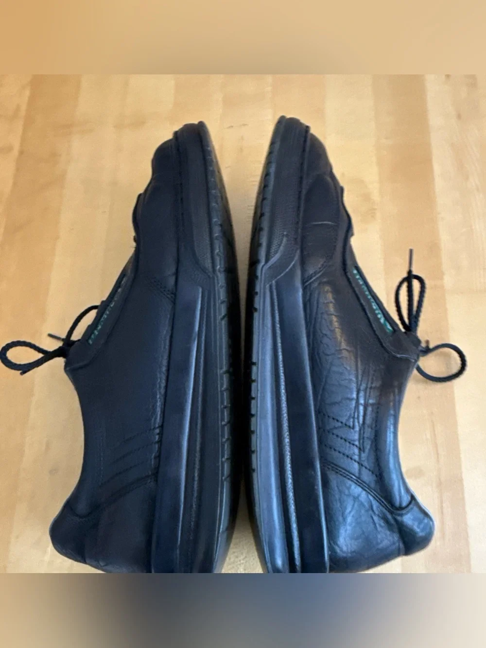 Mephisto Men's Match Black Mamouth 714 Flat Heel Lace-Up Leather Sneakers 10